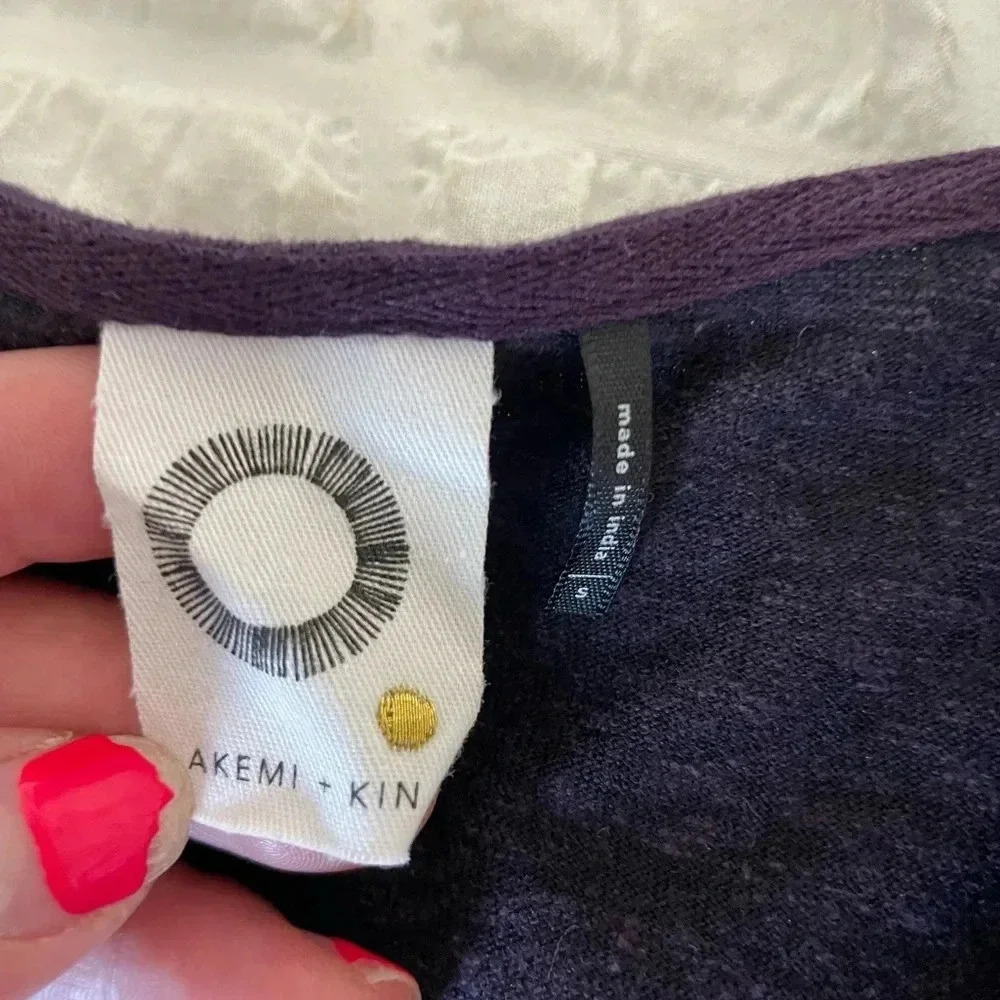 Anthropologie Akemi + kin purple boho eyelit top - Picture 5 of 11
